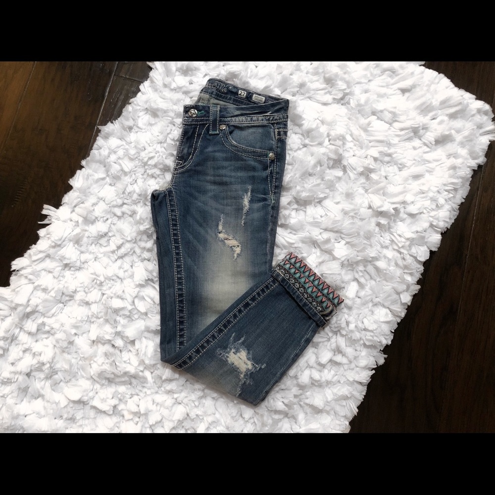 Miss Me Distressed Cropped Denim